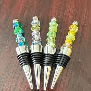 Colorful Beaded Wine Stoppers Set
